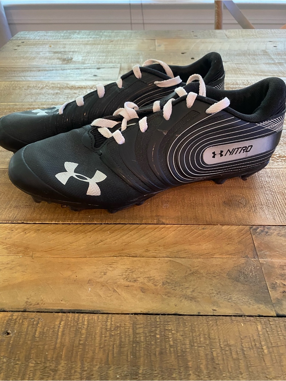 Under Armour Black & White Nitro Football Cleats